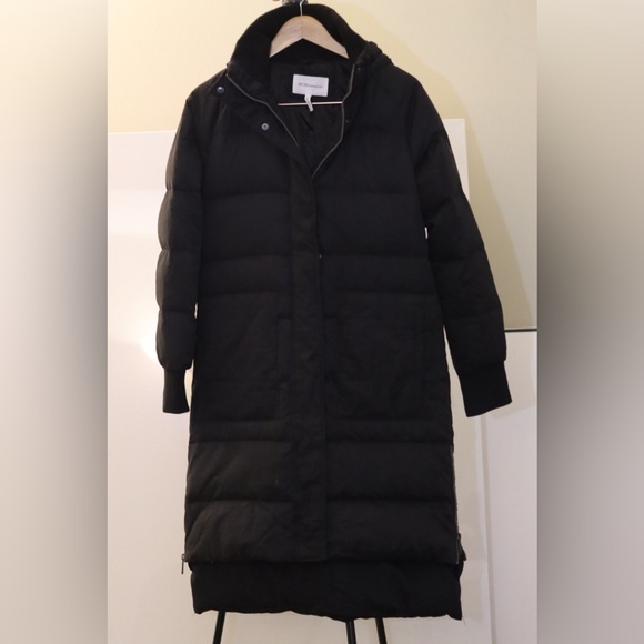 BGBGeneration Black Hooded Puffer Coat with Down Size S - Picture 5 of 9